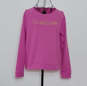 ,Bebe Rose Violet Cold Logo Sweatshirt Size M